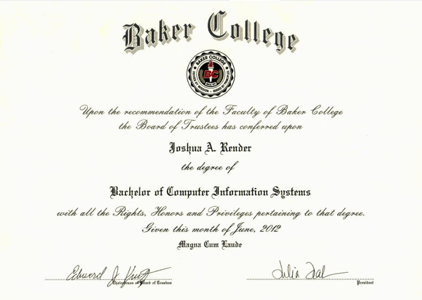 Baker College Diploma