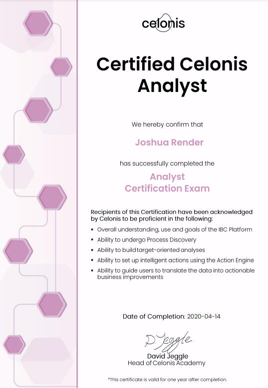 Celonis Analyst Celonis Analyst